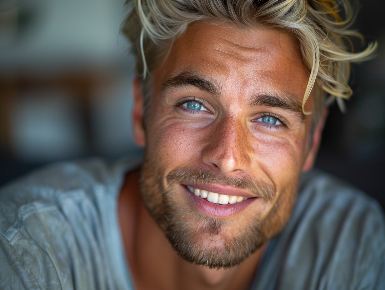 homme blond platine