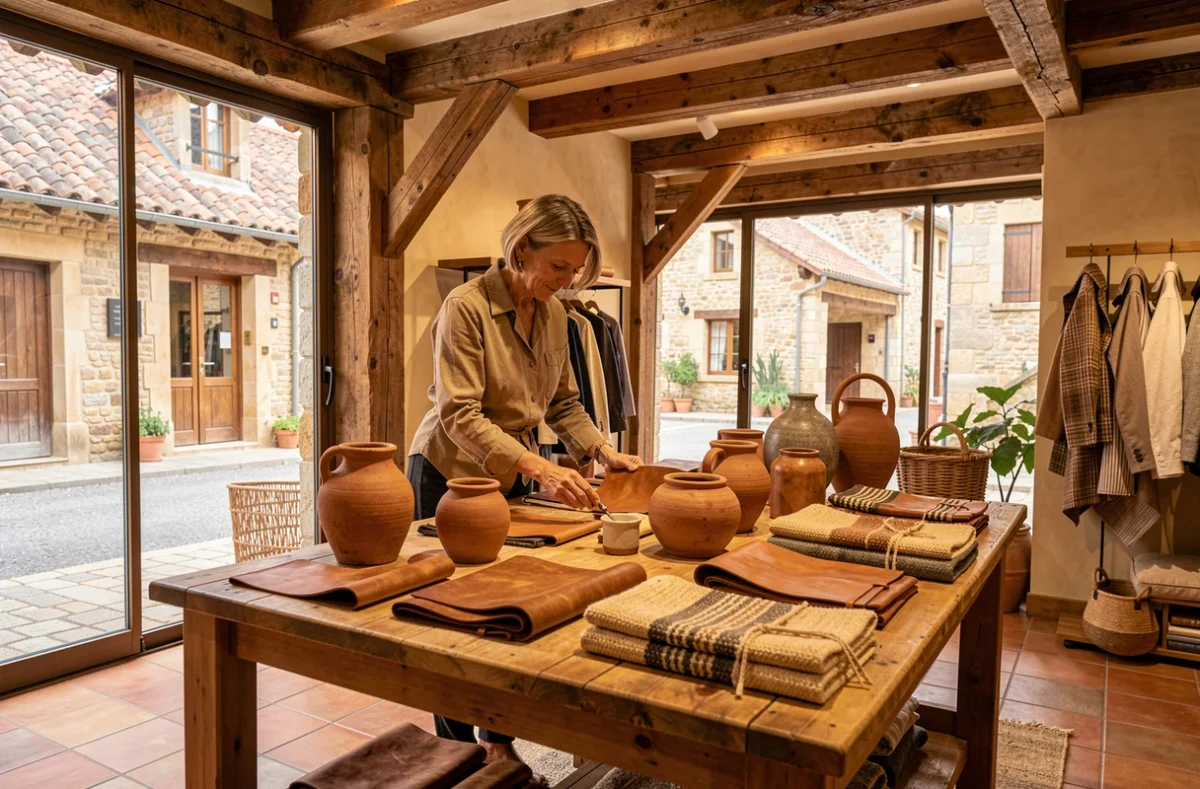 La Boutique des Créateurs à Ferrières-en-Gâtinais avec maroquinerie artisanale et créations locales
