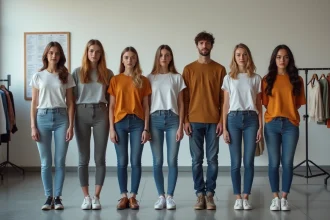 Groupe de jeunes modèles dans un studio d agence de casting
